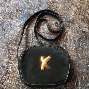 Paloma Picasso black suede purse